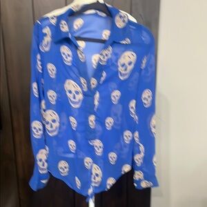 Vintage Havana Blue and Cream Casual Button Down Shirt